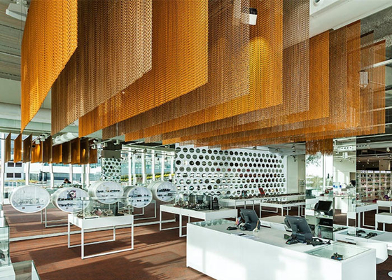 Aluminum Chain Link Curtain 1.5mm Wire Custom Size Decorative Screen