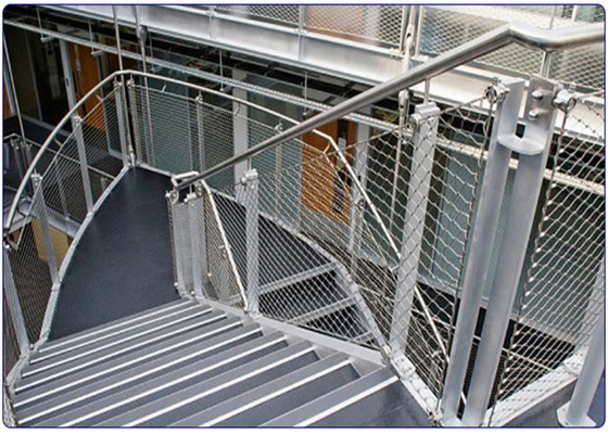 Balustrade Invullen Kabel touwnet Voor Trap Met roestvrij staal 2,0 mm Draad 50 * 50 mm Gat