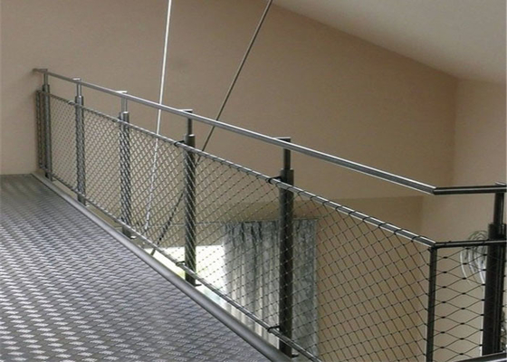 Balkon 1.2mm Roestvrij staalkabel Mesh Netting 300x300mm Gat