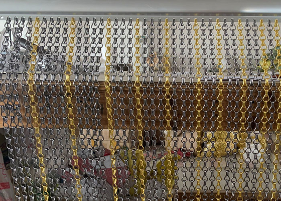 Aluminium de Tentoonstelling Hall Decorative van 1,5 Mm-van het de Verbindingsscherm van de Draadketting het Gordijnarchitecten