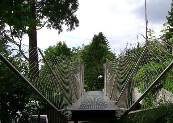 304 316 Hangbrug Roestvrijstalen veiligheidsnet met touwgaas 2,5 mm