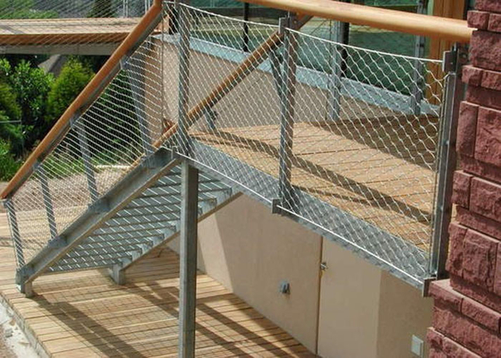 De Kabelkabel Mesh For Staircase 50 X 50mm van het balustrade Infill Roestvrije staal Gat