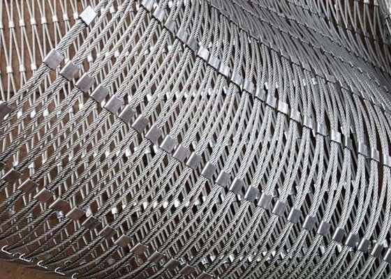 2.0Mm de Draad SS X neigt Kabel Mesh With Ferrule Non Rusting voor Beschermend