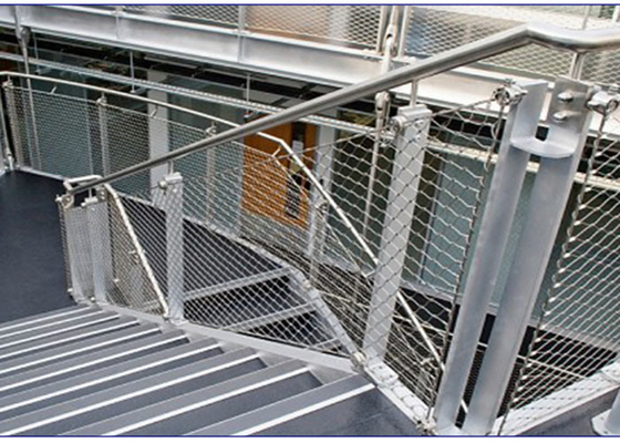 Aangepaste 2.0mm SUS304 Roestvrij staalkabel Mesh For Staircase Anti Acid