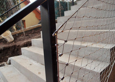 AISI316 het Netwerk van de balustradekabel, Netwerk van de het Roestvrije staalkabel van 1,5 Mm het Flexibele