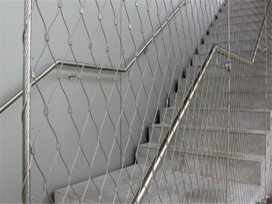 Architecturale Roestvrij staal Geknoopte Kabel met grote trekspanning Mesh For Stair And Bridge